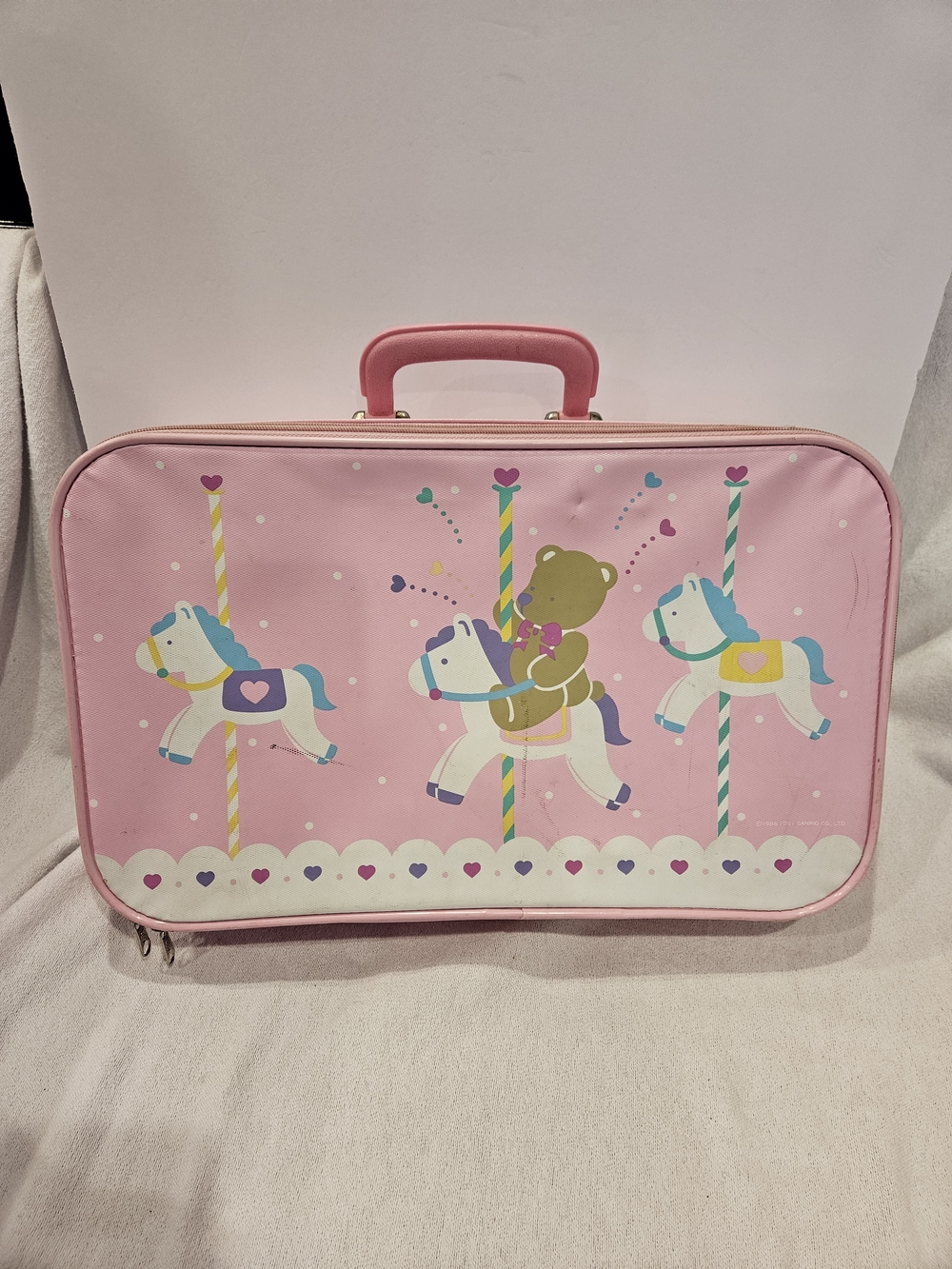 VTG Sanrio Dee Dee Bear Carousel Handheld Suitcase Hello Kitty Teddy Rare 1991